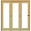 Vertical 0 panel 1 Lite Plain Clear Glazed Shaker Unfinished White oak effect Timber White oak veneer Folding Internal Folding Door set, (H)2060mm (W)1673mm
