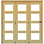 Vertical 0 panel 4 Lite Plain Clear Glazed Shaker Unfinished White oak effect Timber White oak veneer Folding Internal Folding Door set, (H)2060mm (W)1673mm