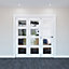 Vertical 0 panel 4 Lite Plain Clear Glazed Shaker Unfinished White Softwood Folding Internal Folding Door set, (H)2060mm (W)1793mm