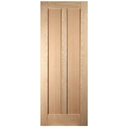 Vertical 2 panel Oak veneer LH & RH Internal Door, (H)1981mm (W)762mm