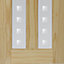 Vertical 2 panel Patterned Frosted Glazed Clear pine LH & RH Internal Door, (H)1981mm (W)686mm