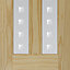 Vertical 2 panel Patterned Frosted Glazed Clear pine LH & RH Internal Door, (H)1981mm (W)762mm