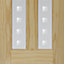 Vertical 2 panel Patterned Frosted Glazed Clear pine LH & RH Internal Door, (H)1981mm (W)838mm