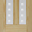 Vertical 2 panel Patterned Frosted Glazed Clear pine LH & RH Internal Door, (H)2032mm (W)813mm