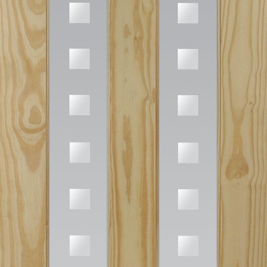 Vertical 2 panel Screen-printed Glazed Contemporary Pine veneer Internal Clear pine Door, (H)1981mm (W)686mm (T)35mm