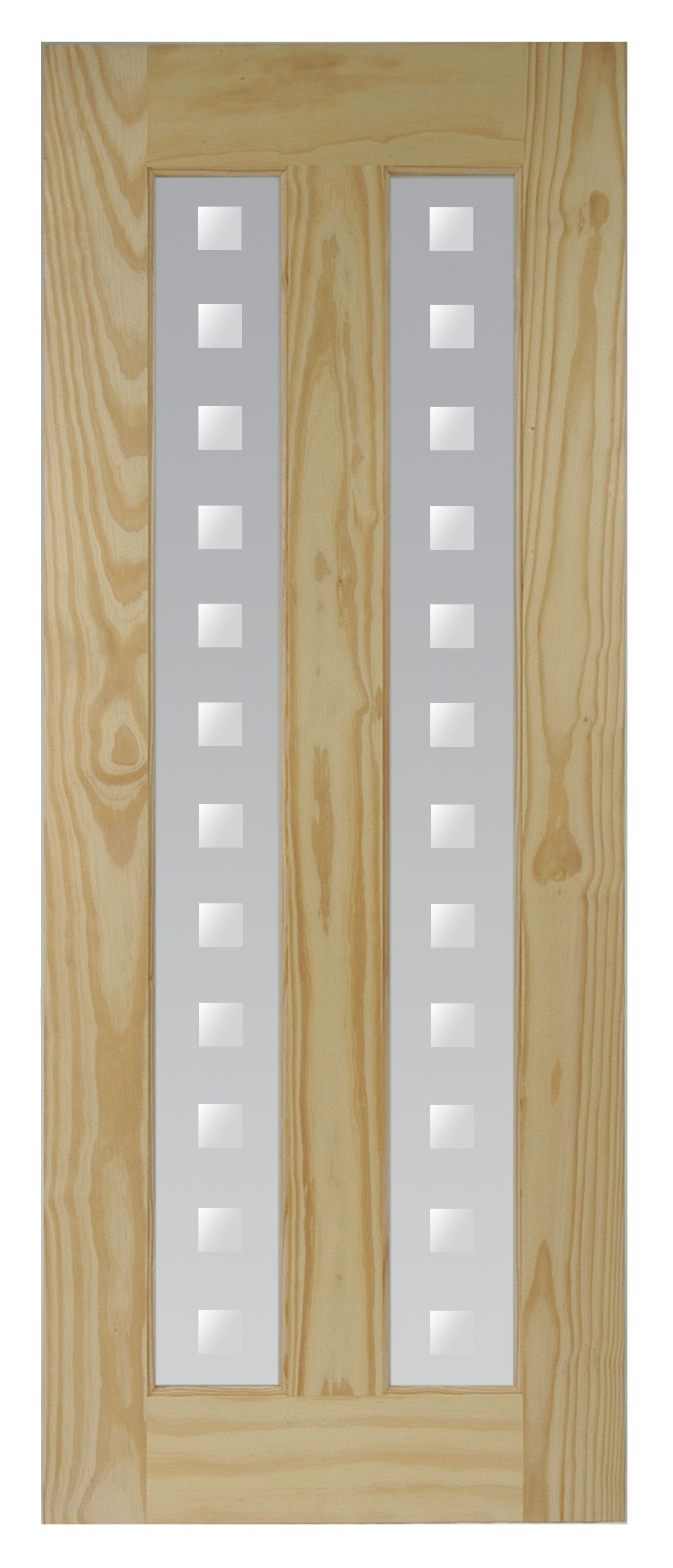 Vertical 2 panel Screen-printed Glazed Contemporary Pine veneer Internal Clear pine Door, (H)1981mm (W)838mm (T)35mm