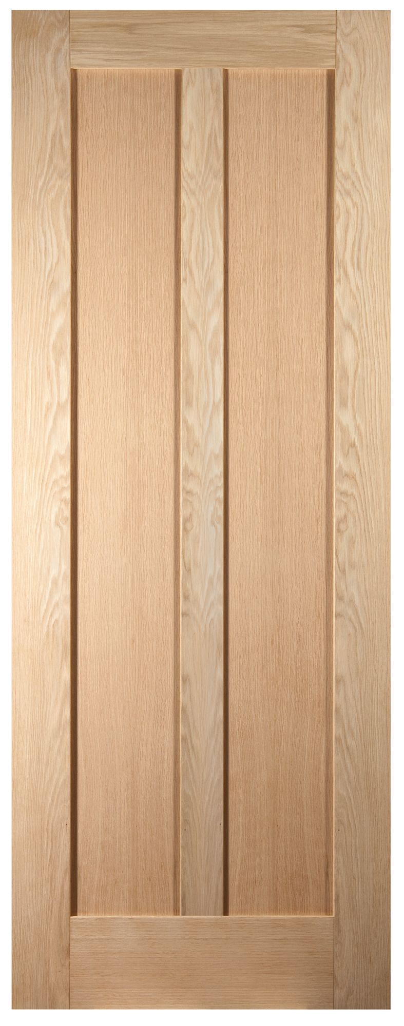 Vertical 2 panel Unglazed Contemporary Oak veneer Internal Door, (H)1981mm (W)762mm (T)35mm