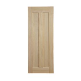 Vertical 2 panel Unglazed Contemporary Pine veneer Internal Clear pine Door, (H)1981mm (W)762mm (T)35mm