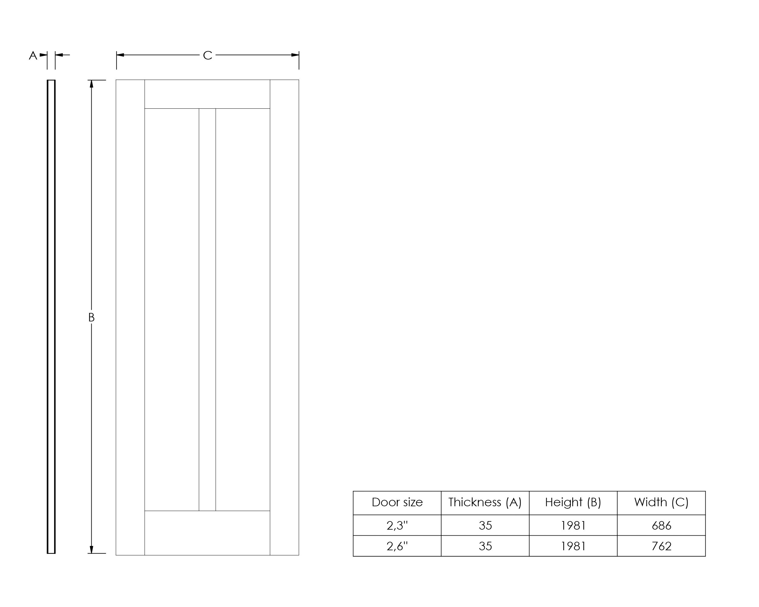 Vertical 2 panel Unglazed Oak veneer Internal Door, (H)1981mm (W)762mm (T)35mm