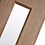Vertical 3 panel Frosted Glazed Oak veneer Internal Door, (H)1981mm (W)762mm (T)35mm