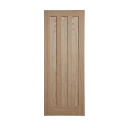 Vertical 3 panel Oak veneer Internal Door, (H)1981mm (W)610mm (T)35mm