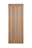 Vertical 3 panel Unglazed Contemporary White oak veneer Internal Door, (H)1981mm (W)686mm (T)35mm