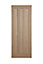Vertical 3 panel Unglazed Contemporary White oak veneer Internal Door, (H)1981mm (W)762mm (T)35mm