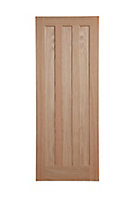 Vertical 3 panel Unglazed Oak veneer Internal Door, (H)1981mm (W)686mm (T)35mm