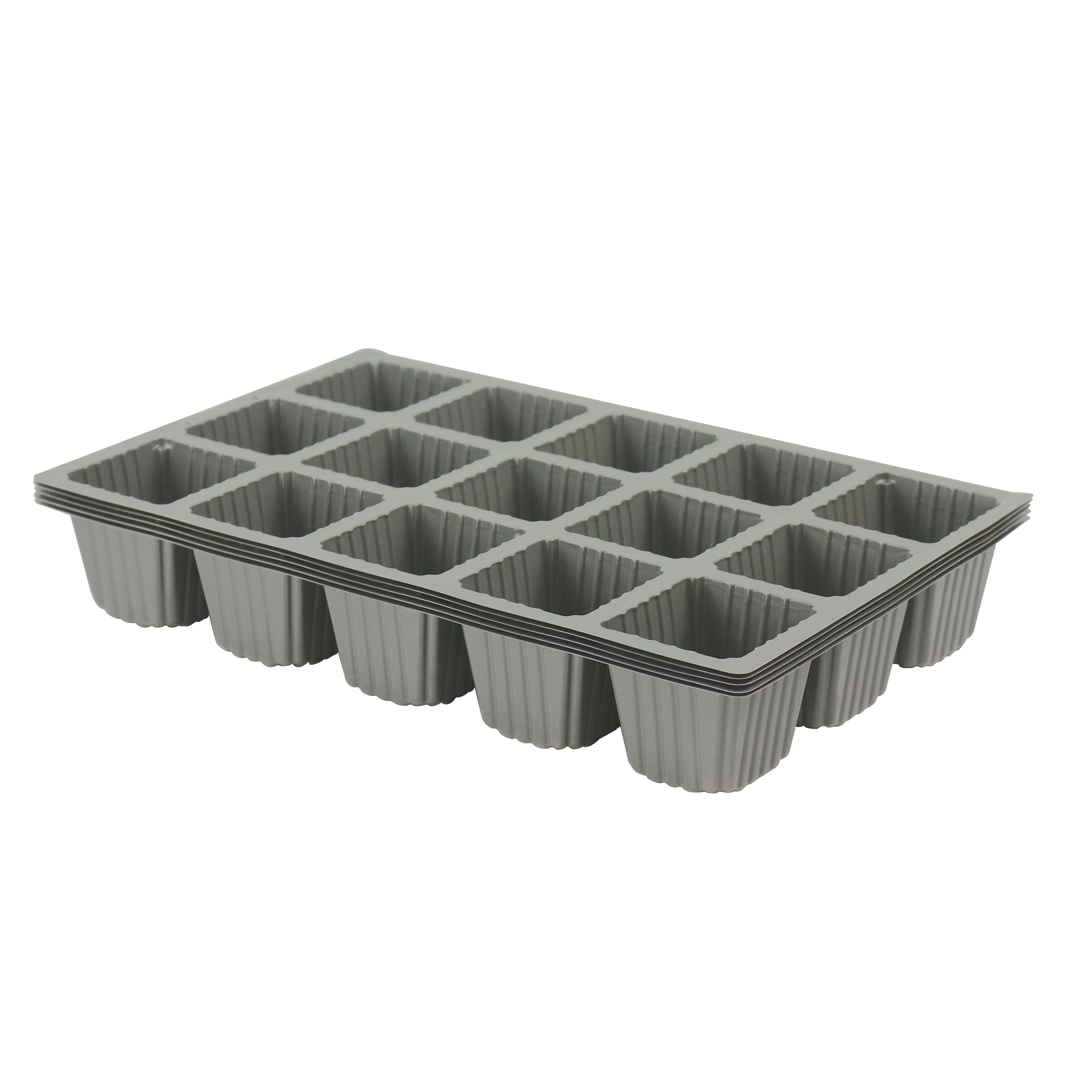 Verve 15 cell Grey Tray (L)35cm, Pack of 5