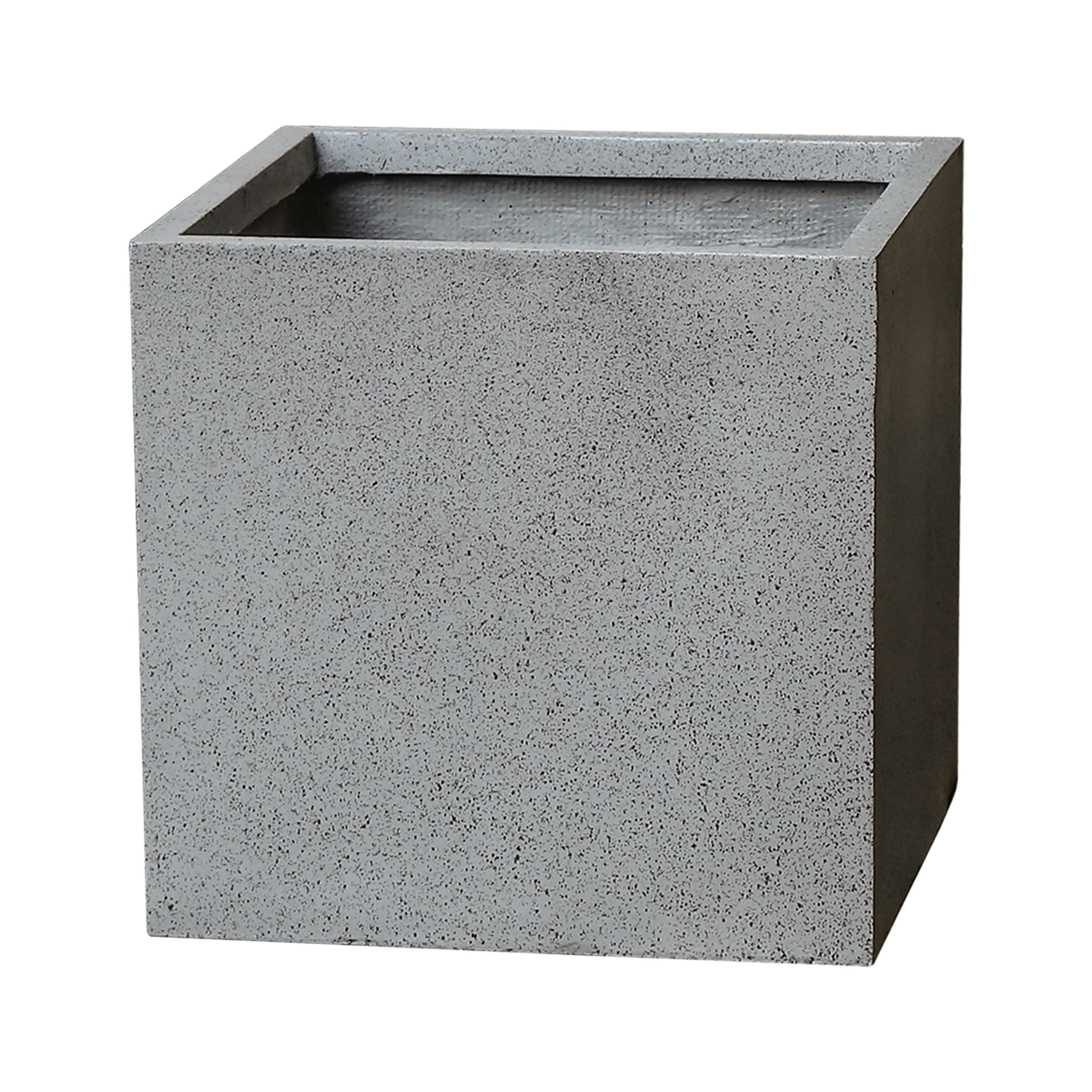 Verve Abava Grey terrazzo Square Planter (H)30cm (W)30cm