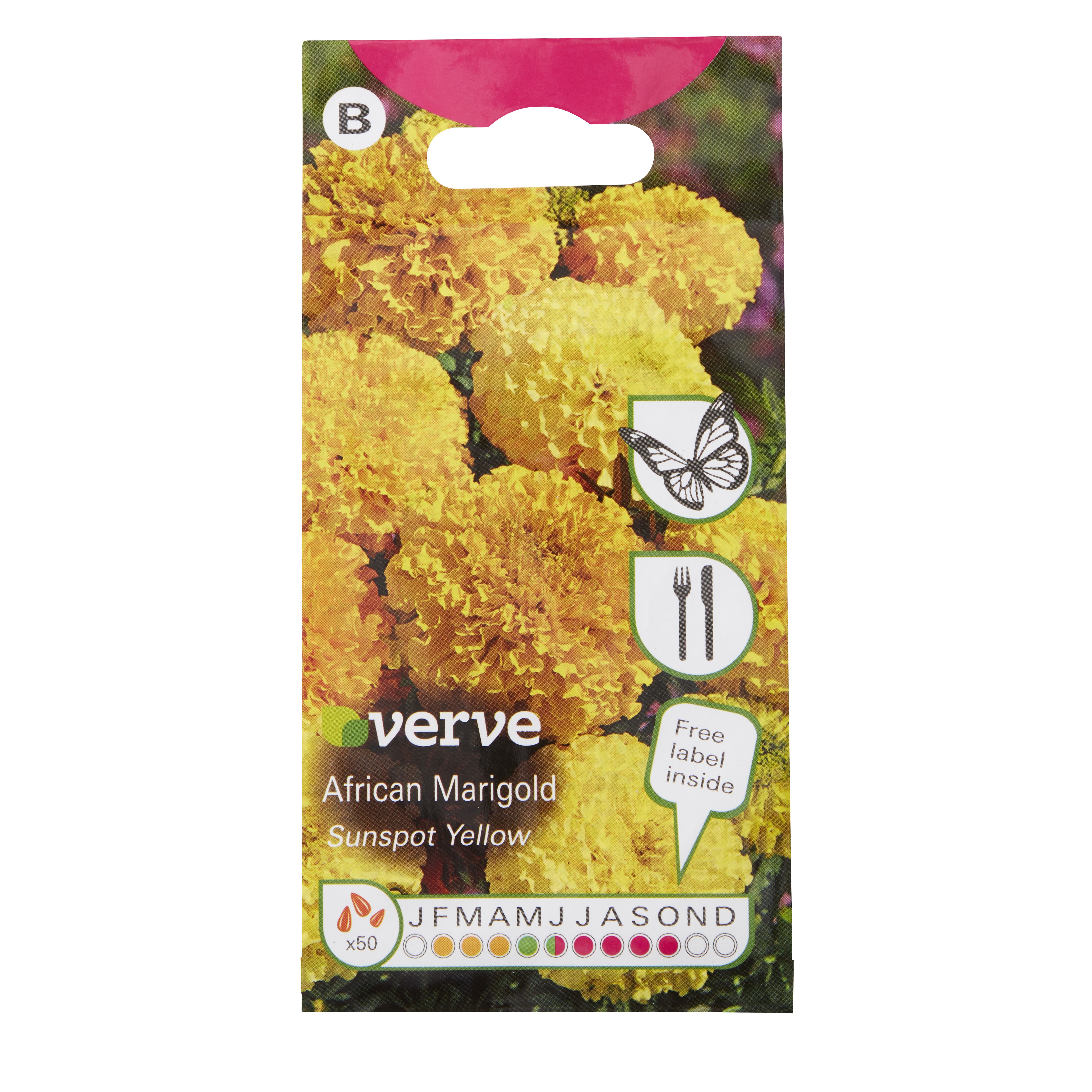 Verve African sunspot yellow Marigold Seeds