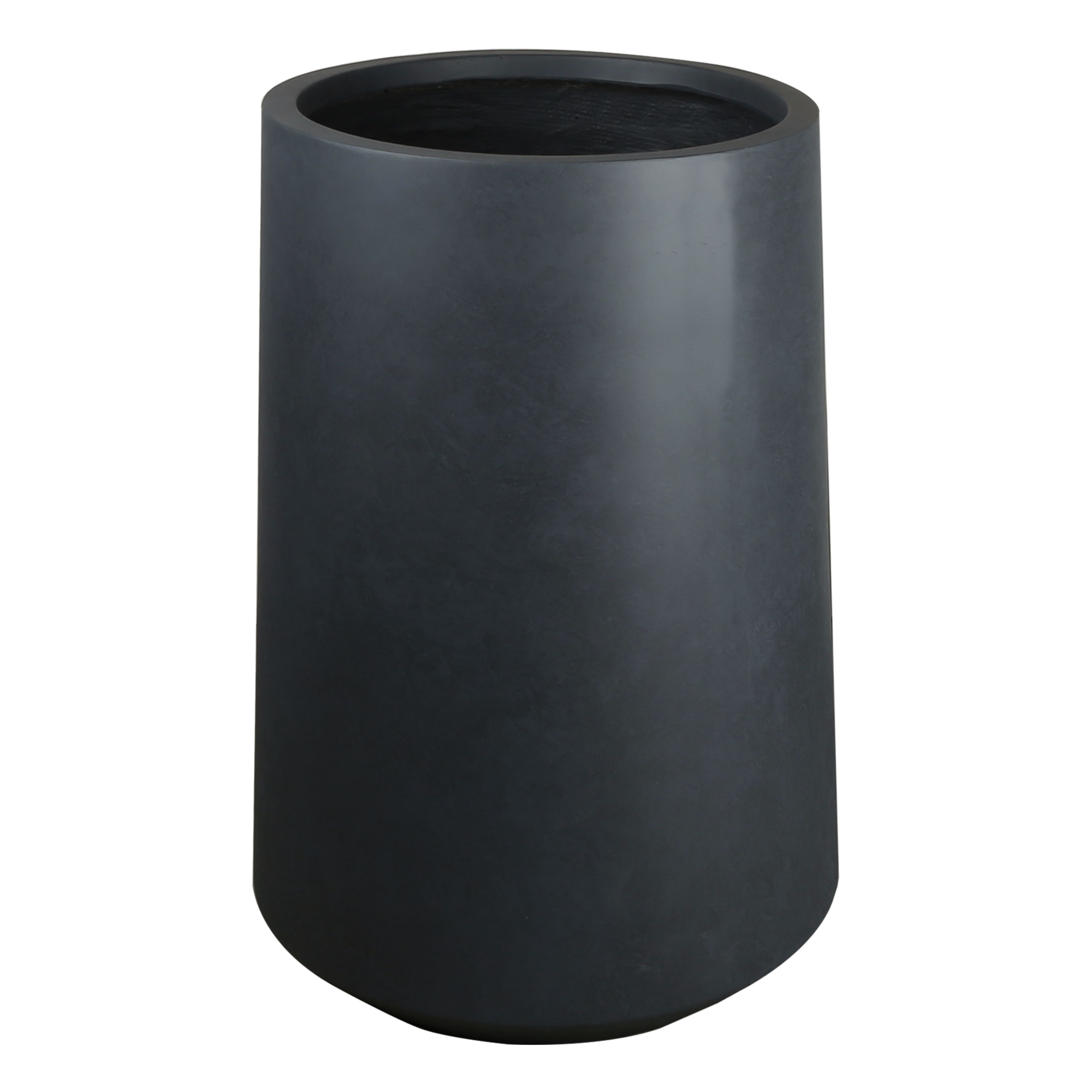 Verve Ammer Dark grey Fibreclay Tall Circular Plant pot (Dia)28cm