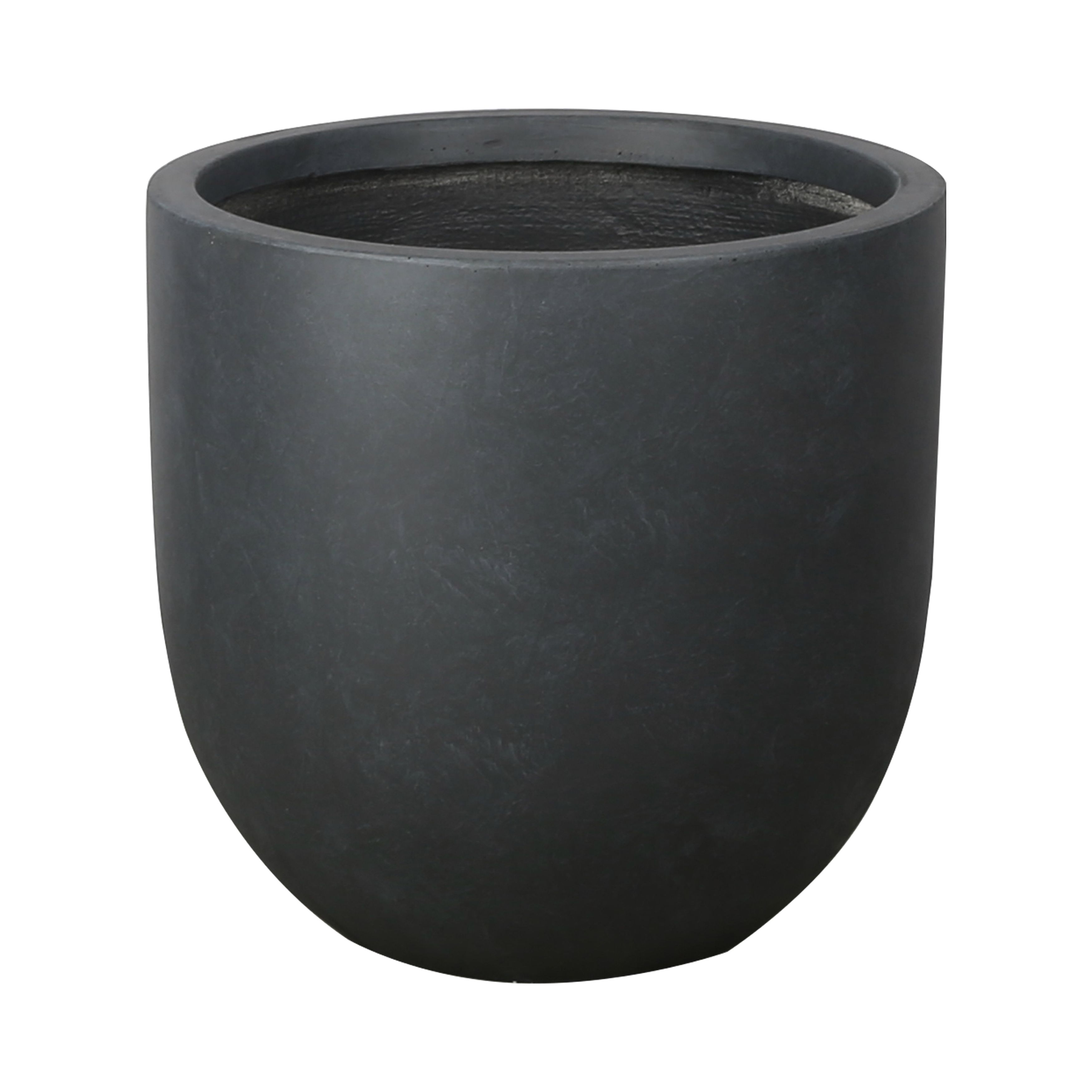 Verve Ammer Matt Dark grey Fibreclay Circular Plant pot (Dia) 28cm, (H)28cm, 15L