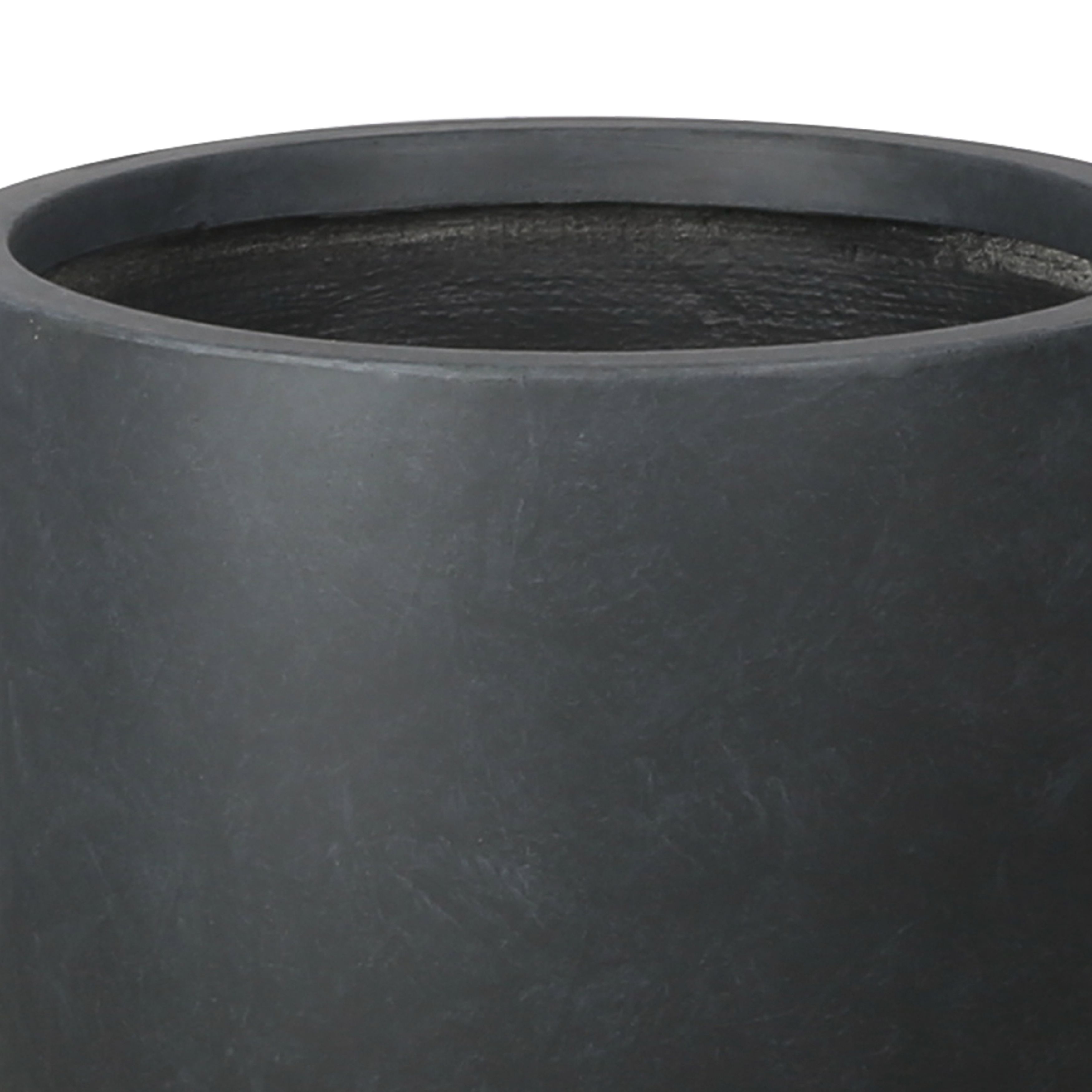 Verve Ammer Matt Dark grey Fibreclay Circular Plant pot (Dia) 28cm, (H)28cm, 15L