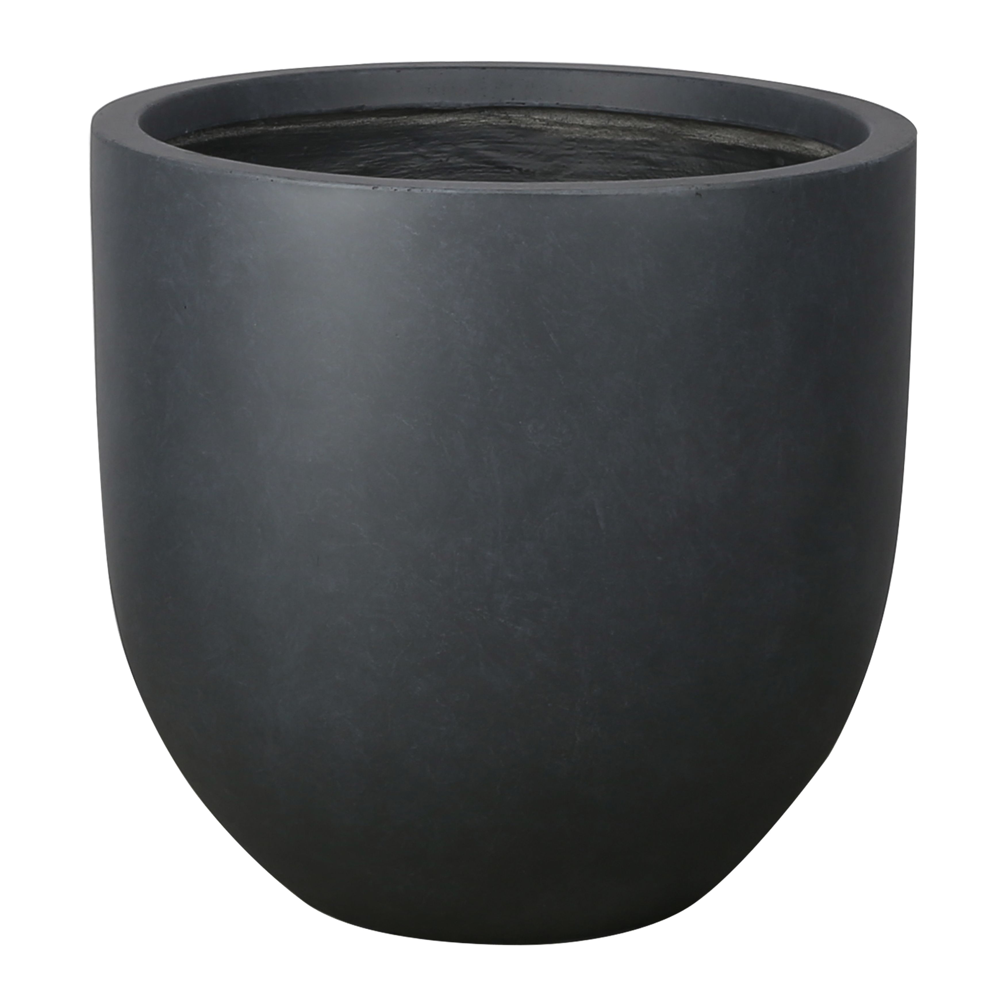 Verve Ammer Matt Dark grey Fibreclay Circular Plant pot (Dia) 42cm, (H)40.5cm, 42L