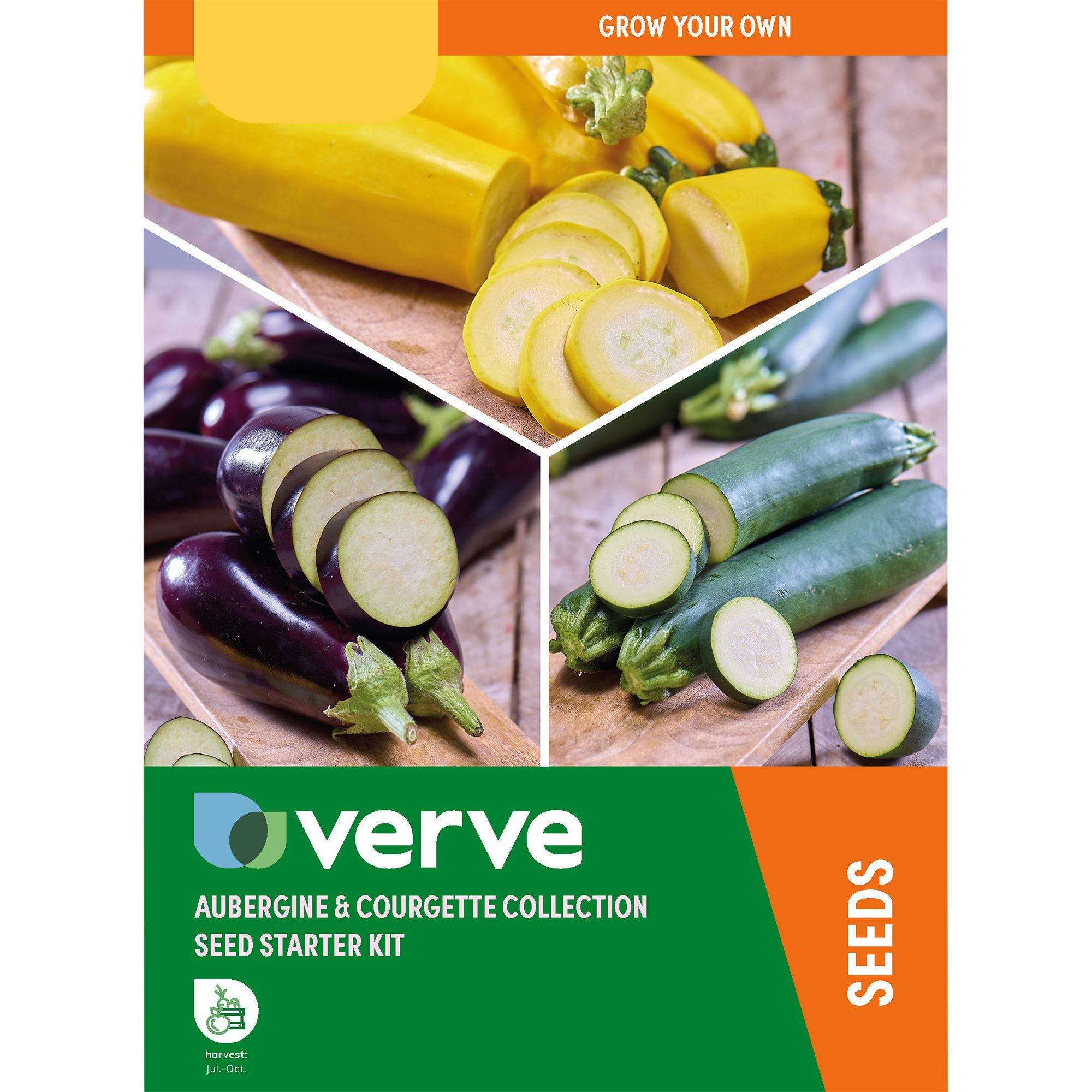 Verve Aubergine & courgette Vegetable bulbs & seeds kit