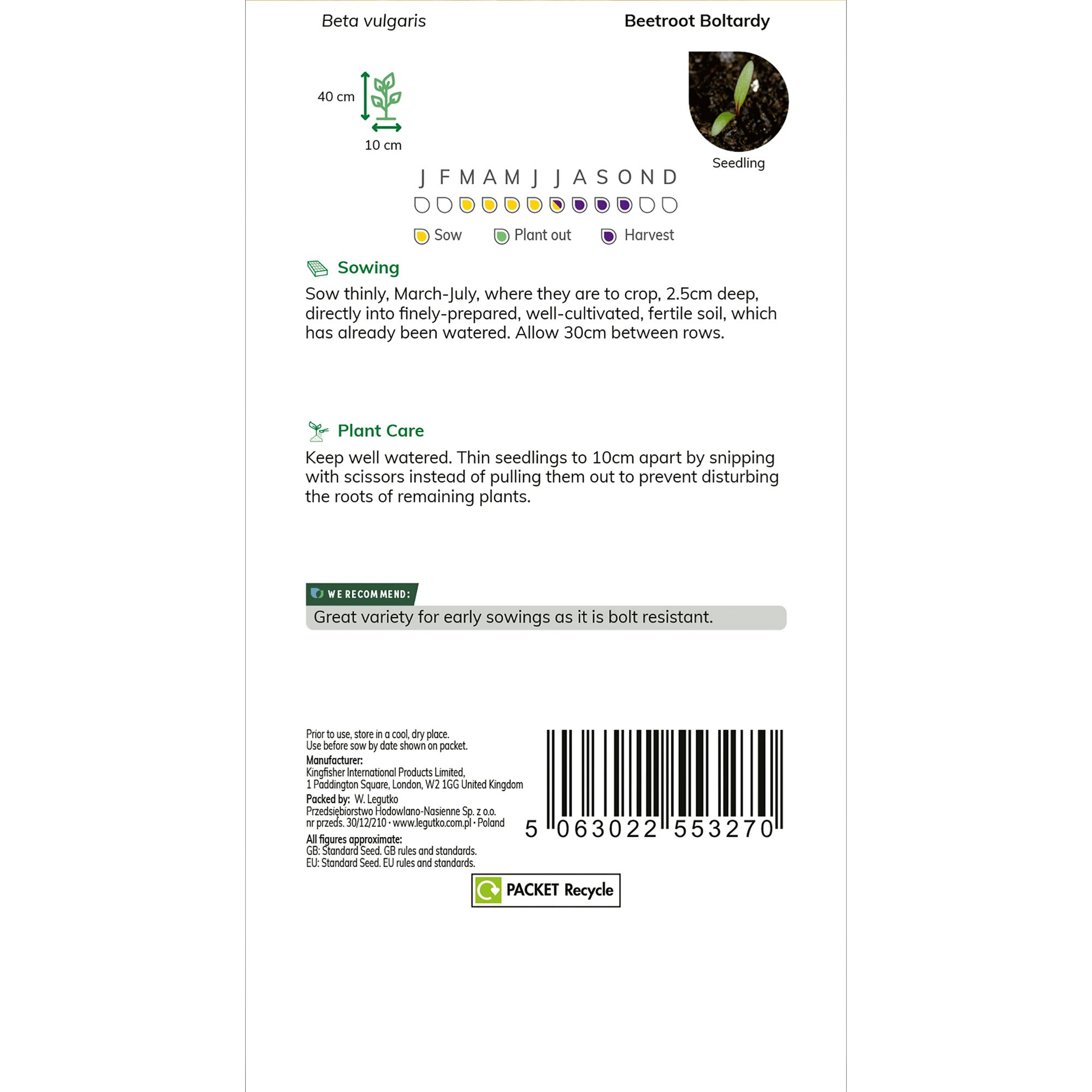 Verve Beetroot 'Bolthardy' Vegetable Seeds