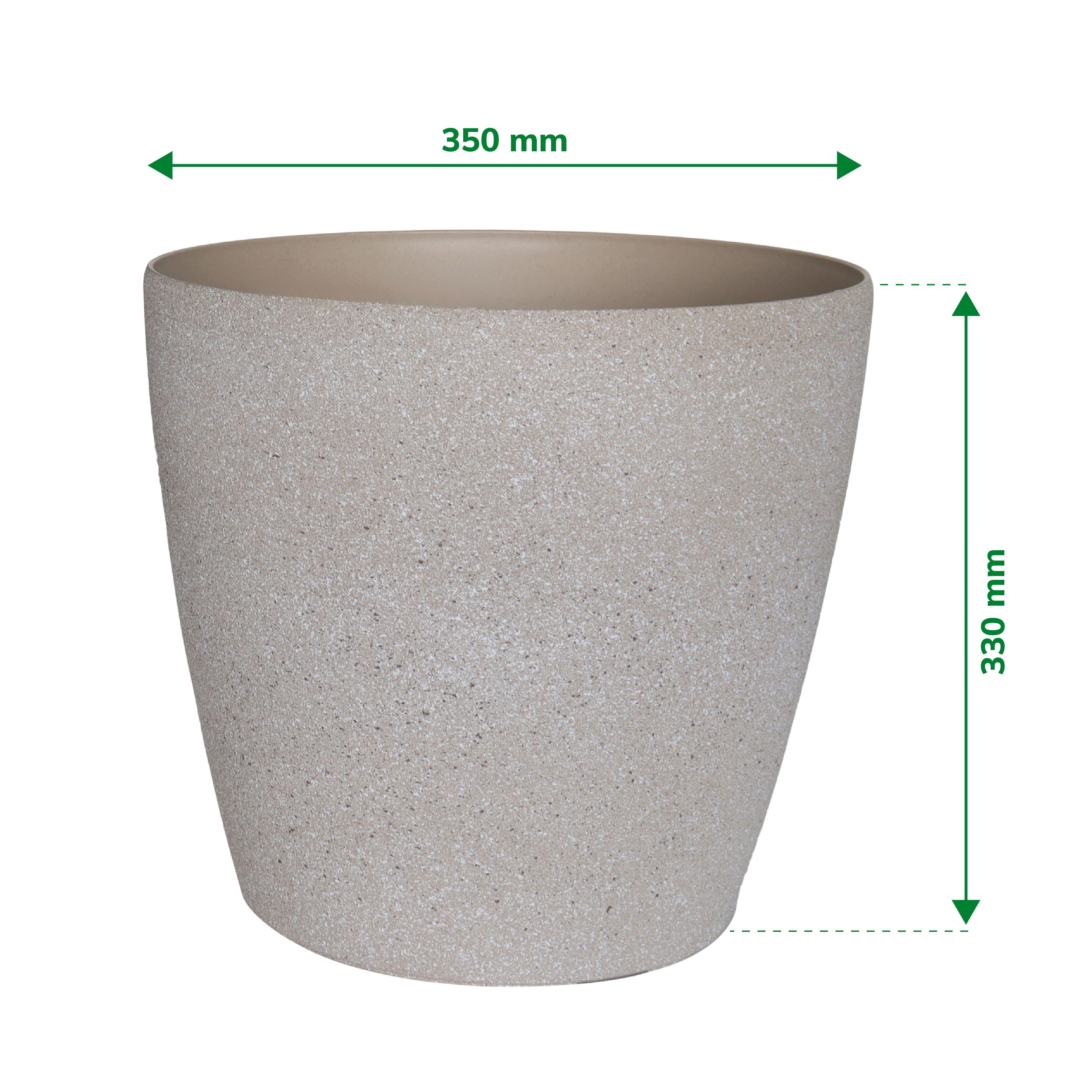 Verve Beige Recycled plastic Plant pot (Dia) 35cm, (H)33cm