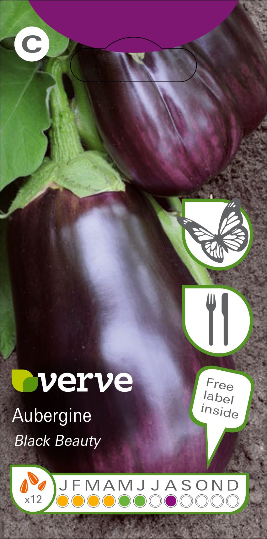 Verve Black beauty aubergine Seeds