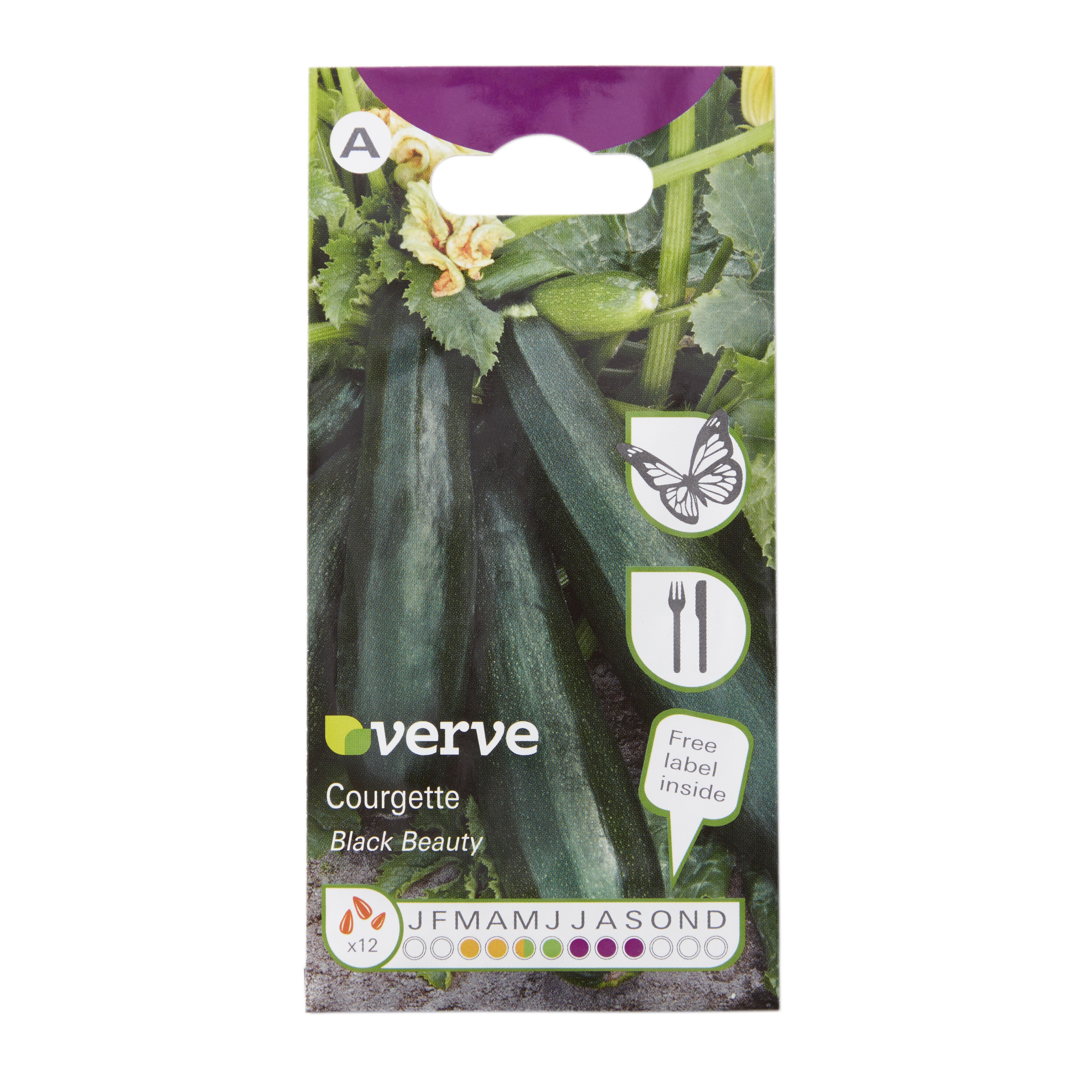 Verve 'Black beauty courgette' Vegetable Seeds
