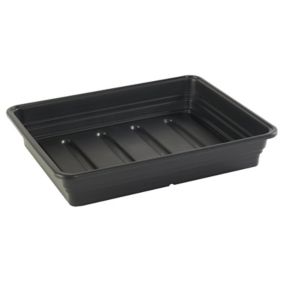 Black Plastic Large Low Profile Drip Tray 110cm x 55cm x 5cm