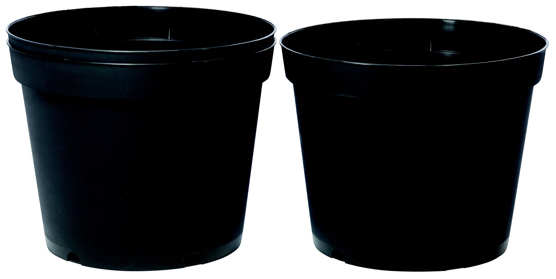 Verve Black Plastic Circular Grow pot (Dia) 23cm, (H)18cm, Pack of 3, 5.29L