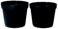 Verve Black Plastic Circular Grow pot (Dia)23cm, Pack of 3