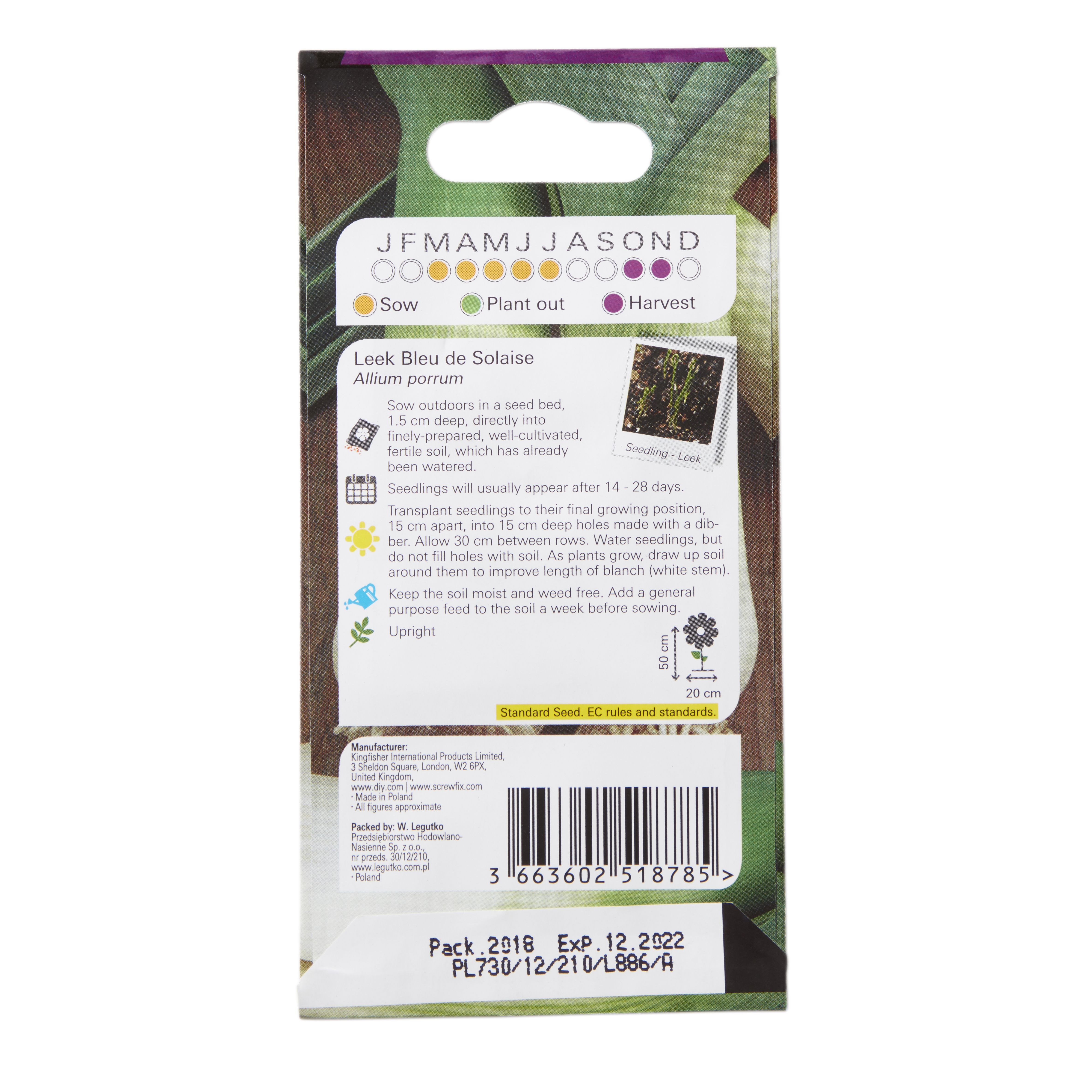 Verve Bleu de solaise leek Vegetable Seeds