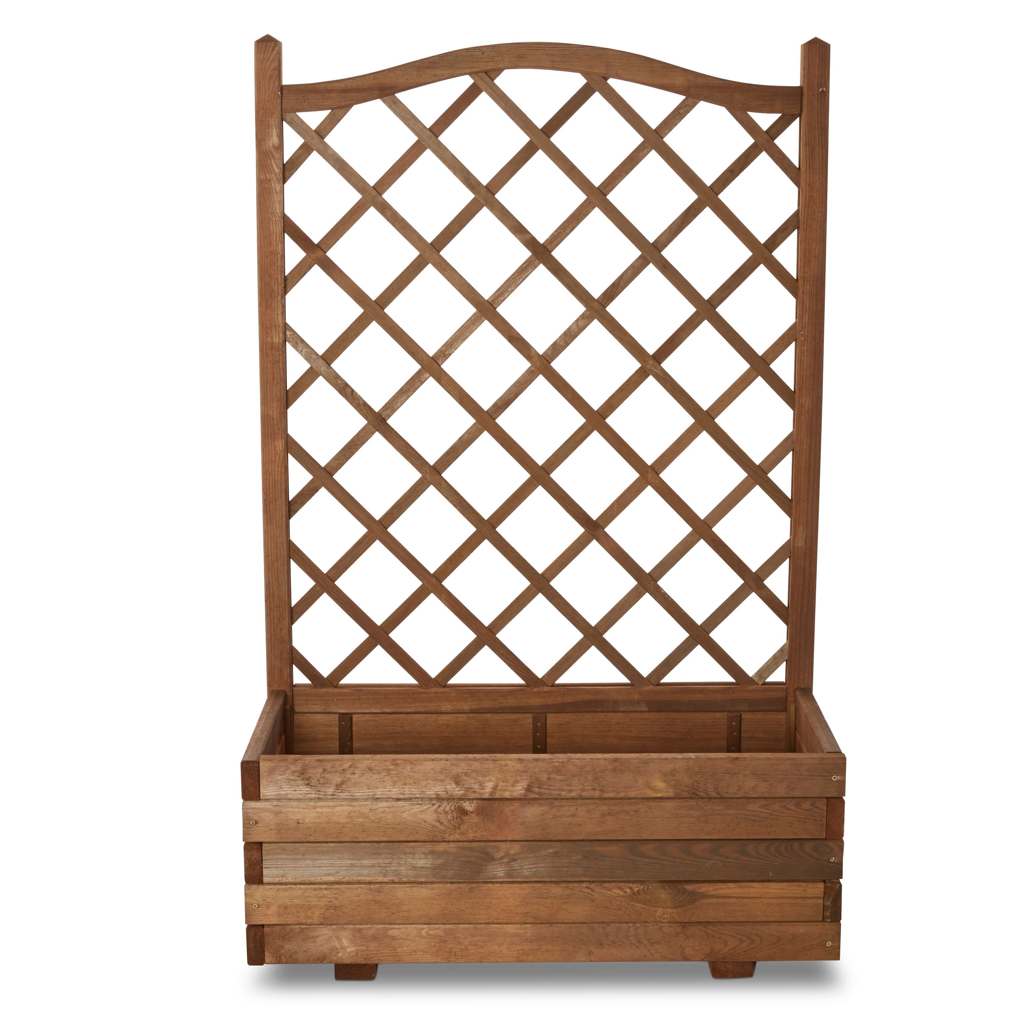 Verve Bopha Rectangular Wood Trough 100L (W)90cm- Brown
