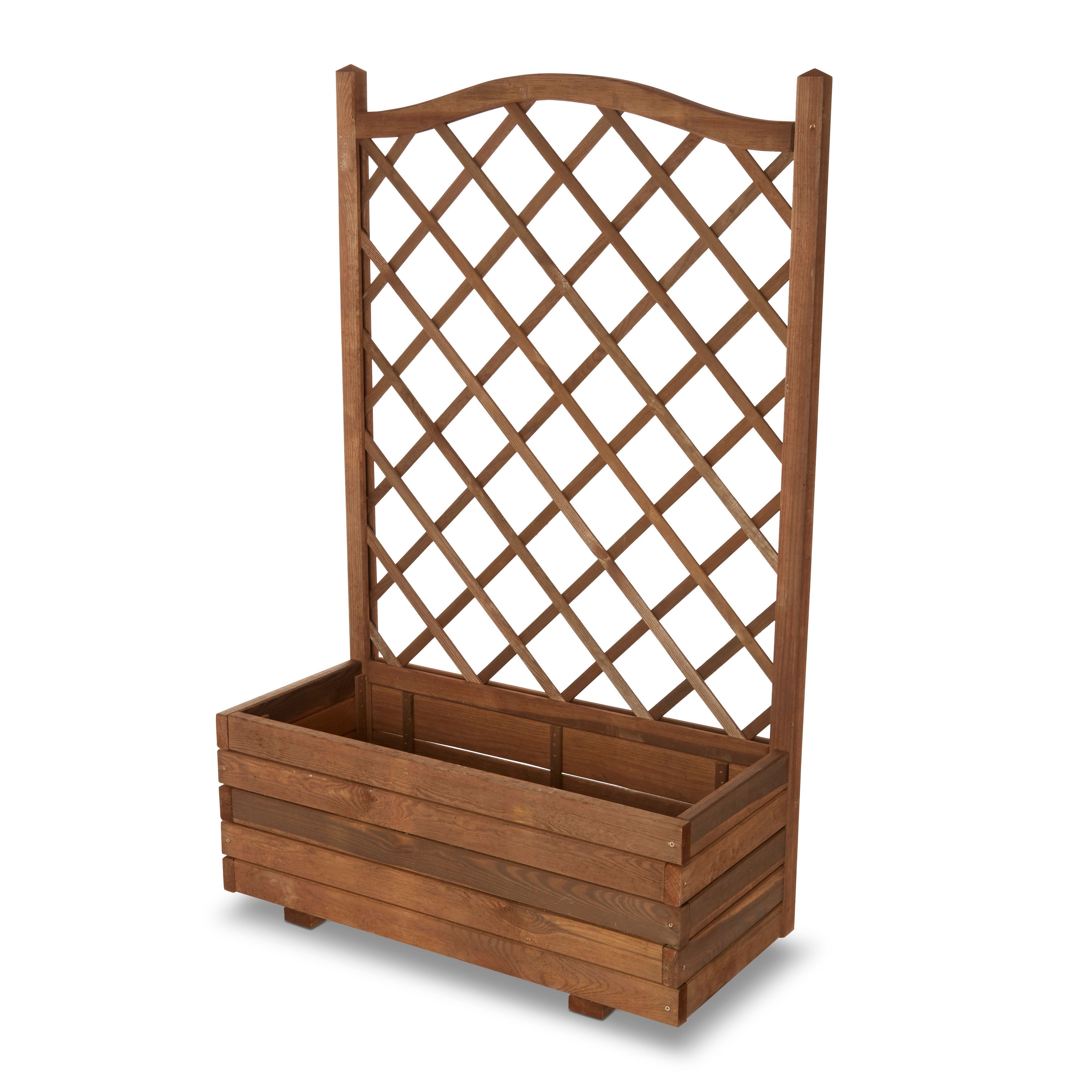 Verve Bopha Rectangular Wood Trough 100L (W)90cm- Brown