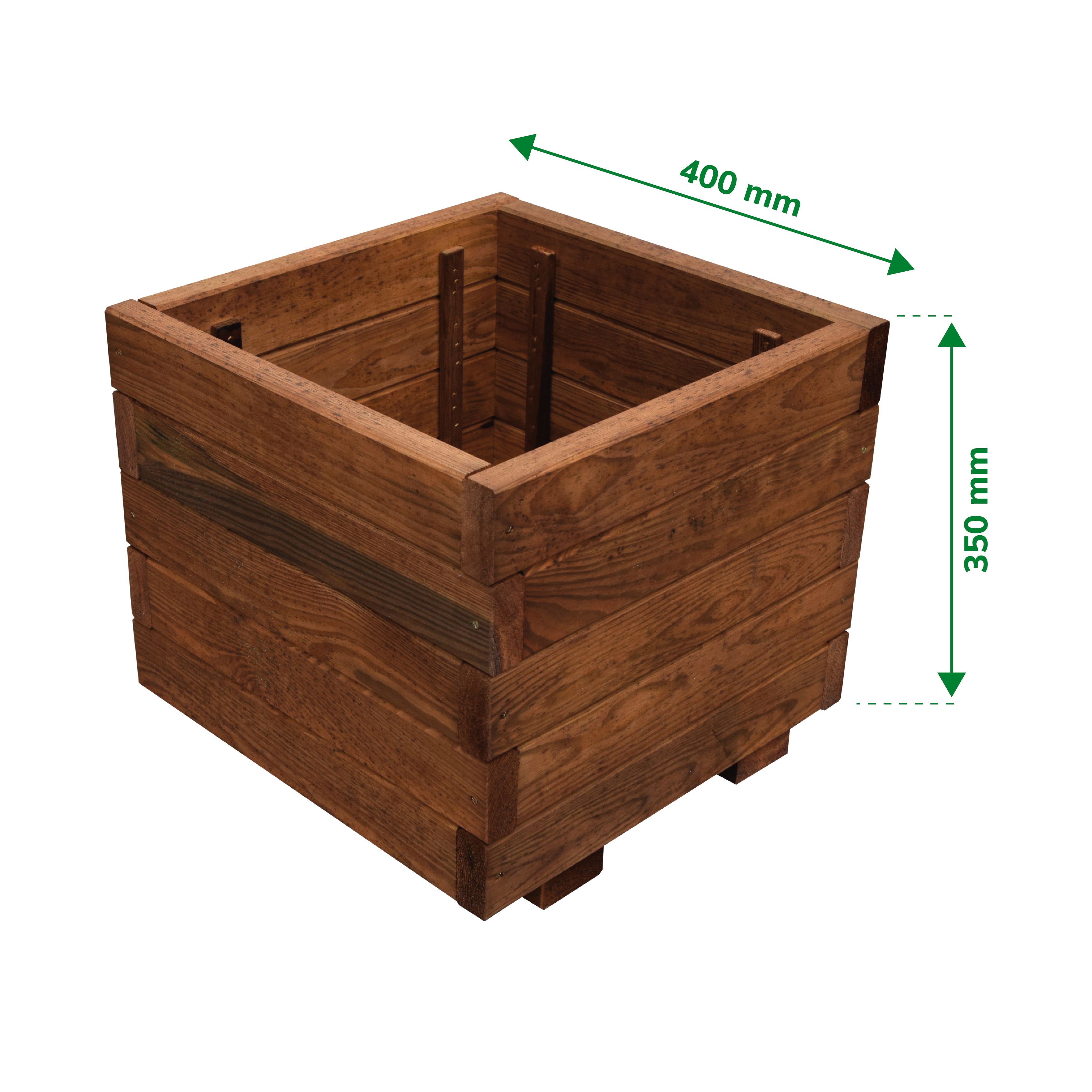 Verve Bopha Square Wood Trough 60L (W)40cm- Brown