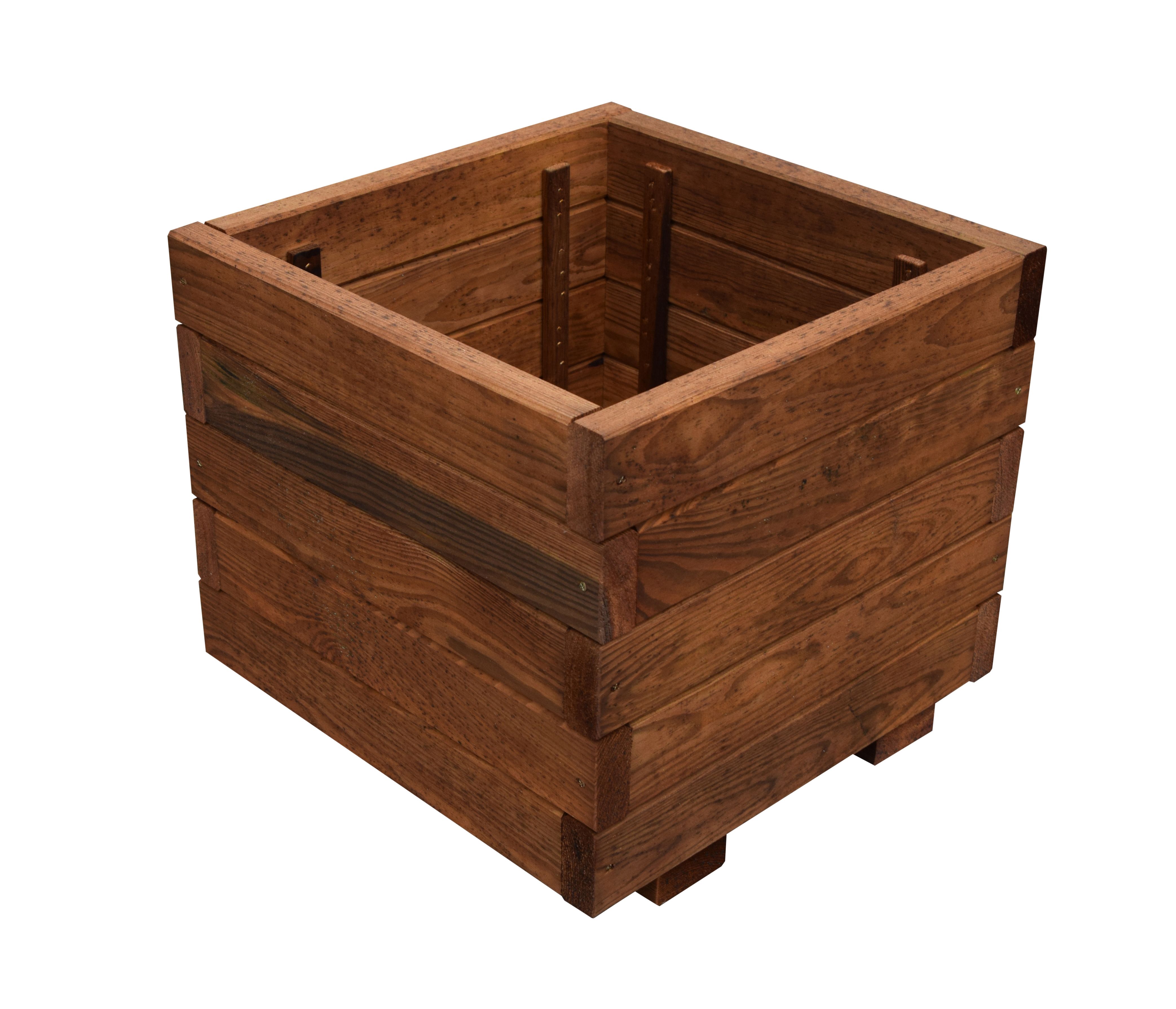 Verve Bopha Square Wood Trough 60L (W)40cm- Brown