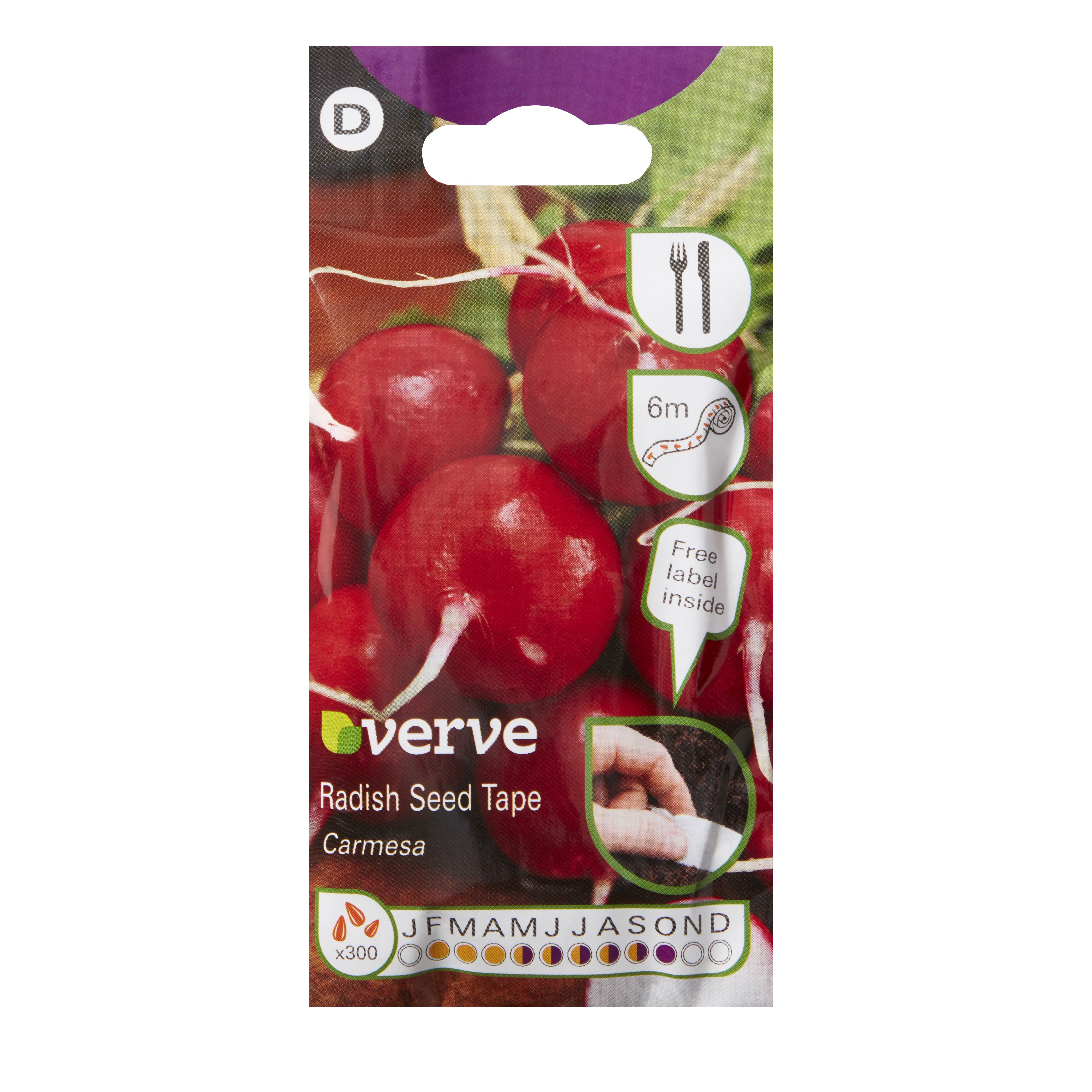 Verve Carmesa Radish Seed tape