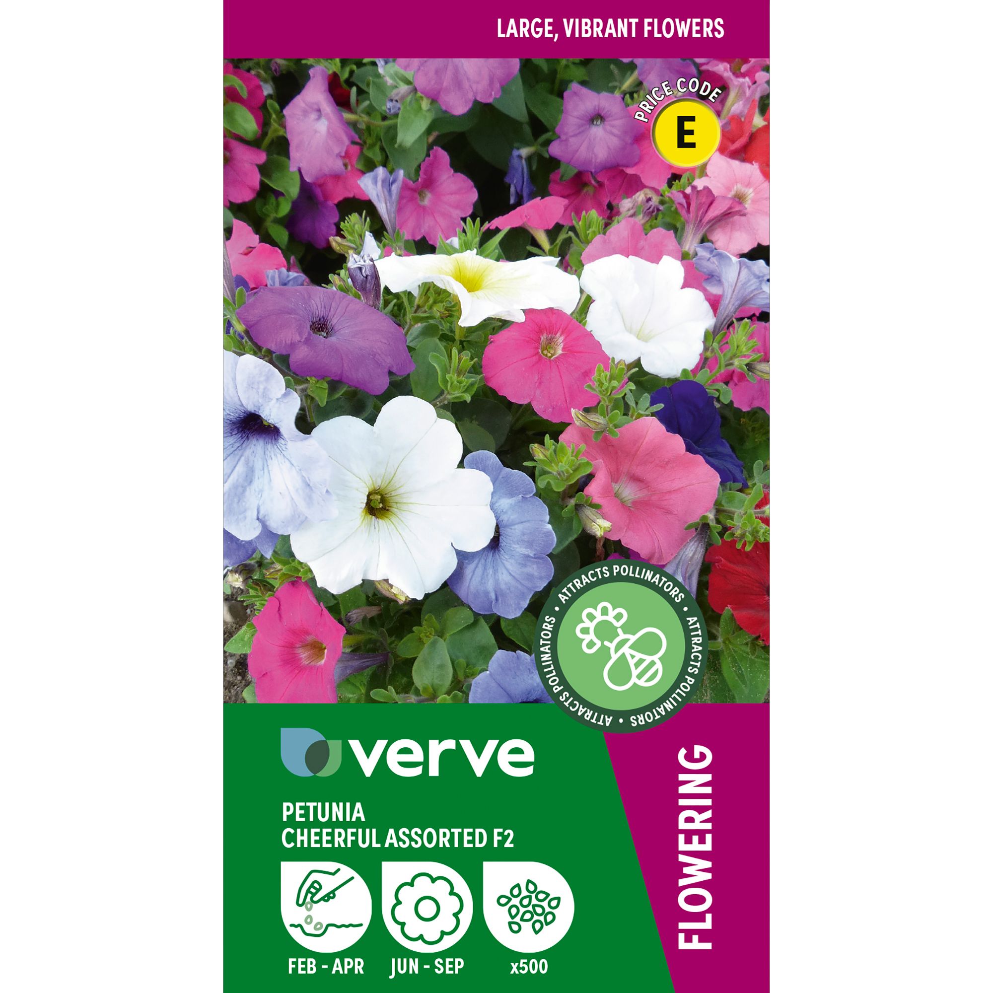 Verve Cheerful Assorted F2 Petunia Seeds
