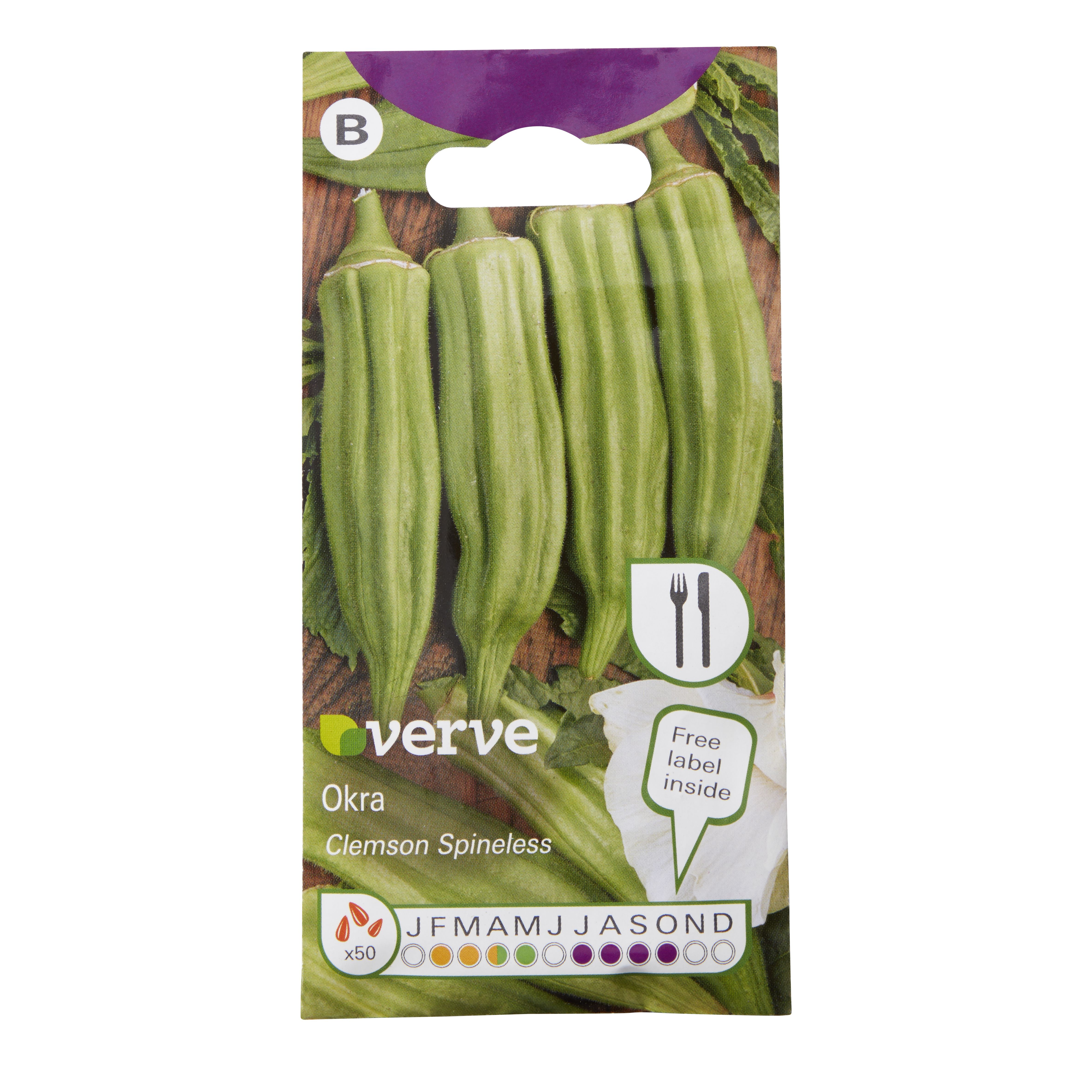 Verve Clemsons spineless okra Seeds