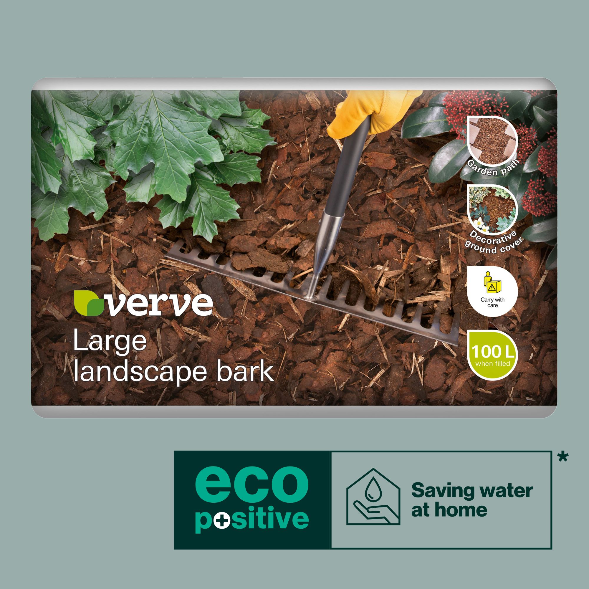 Verve Dark brown Large Bark chippings 100L Bag