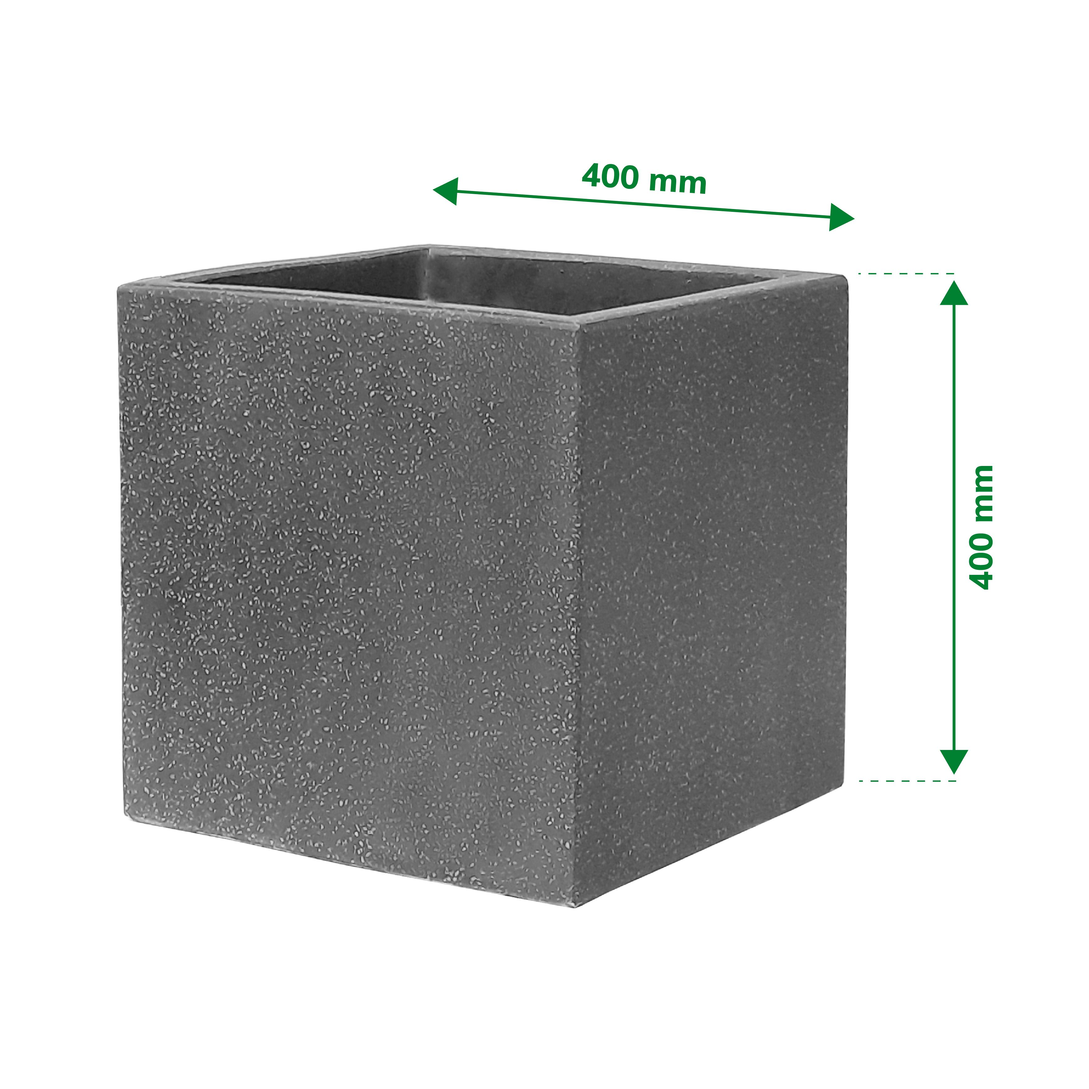 Verve Dark grey Square Planter (H)40cm (W)40cm (D)40cm