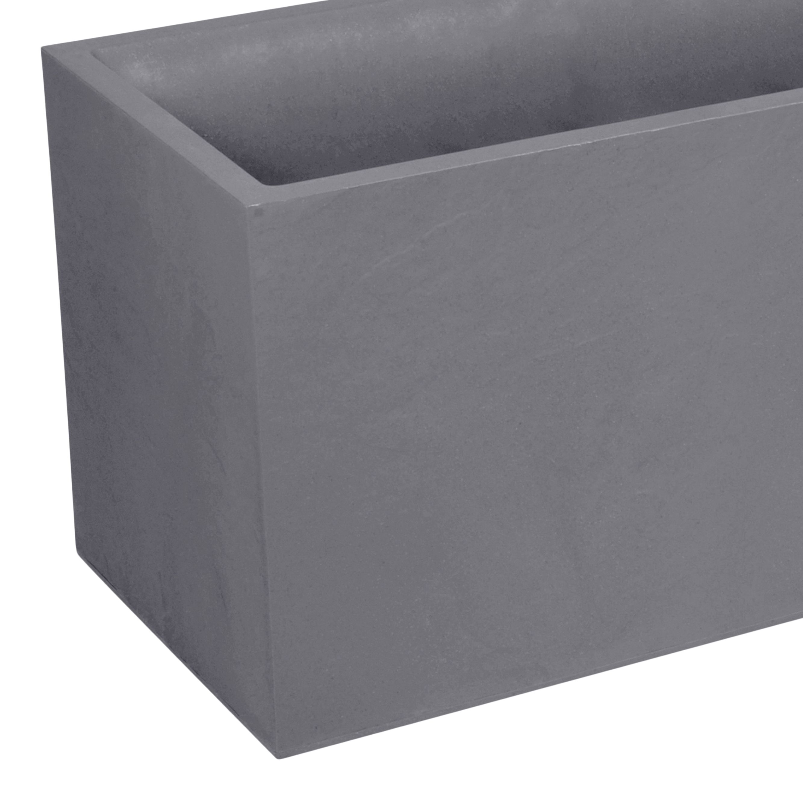 Verve Durdica 98L Light grey Plastic Rectangular Planter (H)43.5cm (W)99.5cm (D)99.5cm