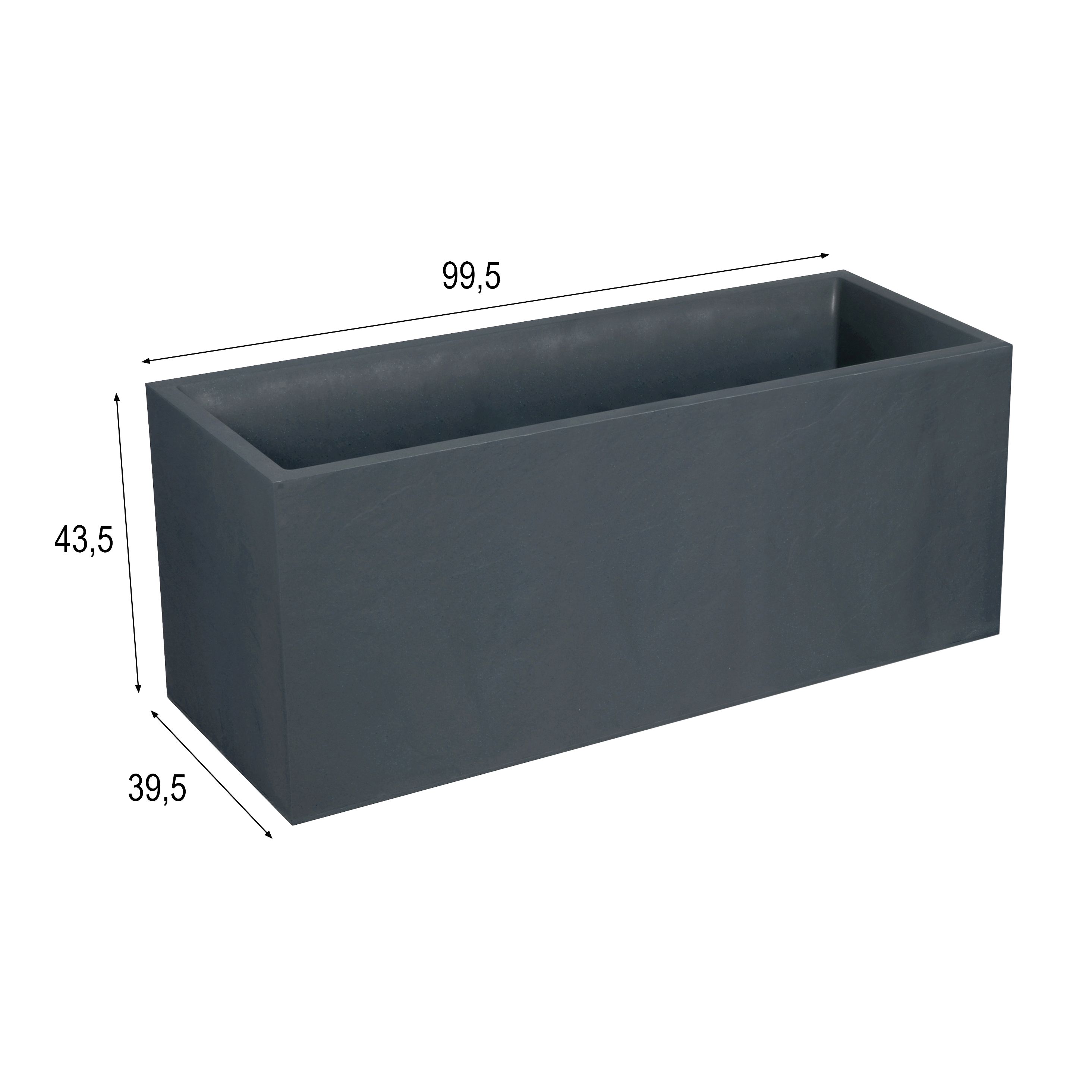 Verve Durdica Dark grey Plastic Rectangular Trough (H)43cm (W)100cm | £ ...