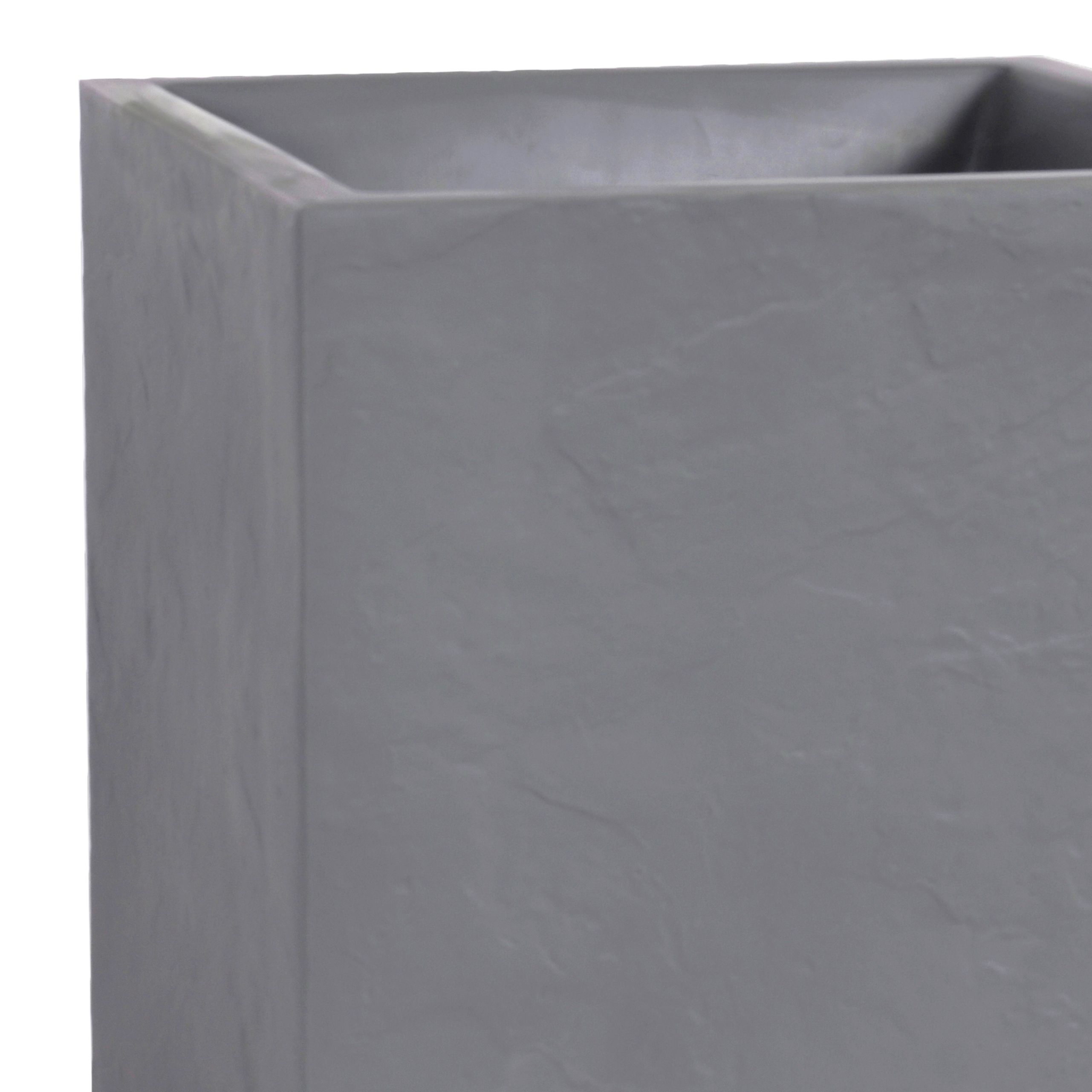 Verve Durdica Light grey Plastic Square Planter (H)43.5cm (W)39.5cm
