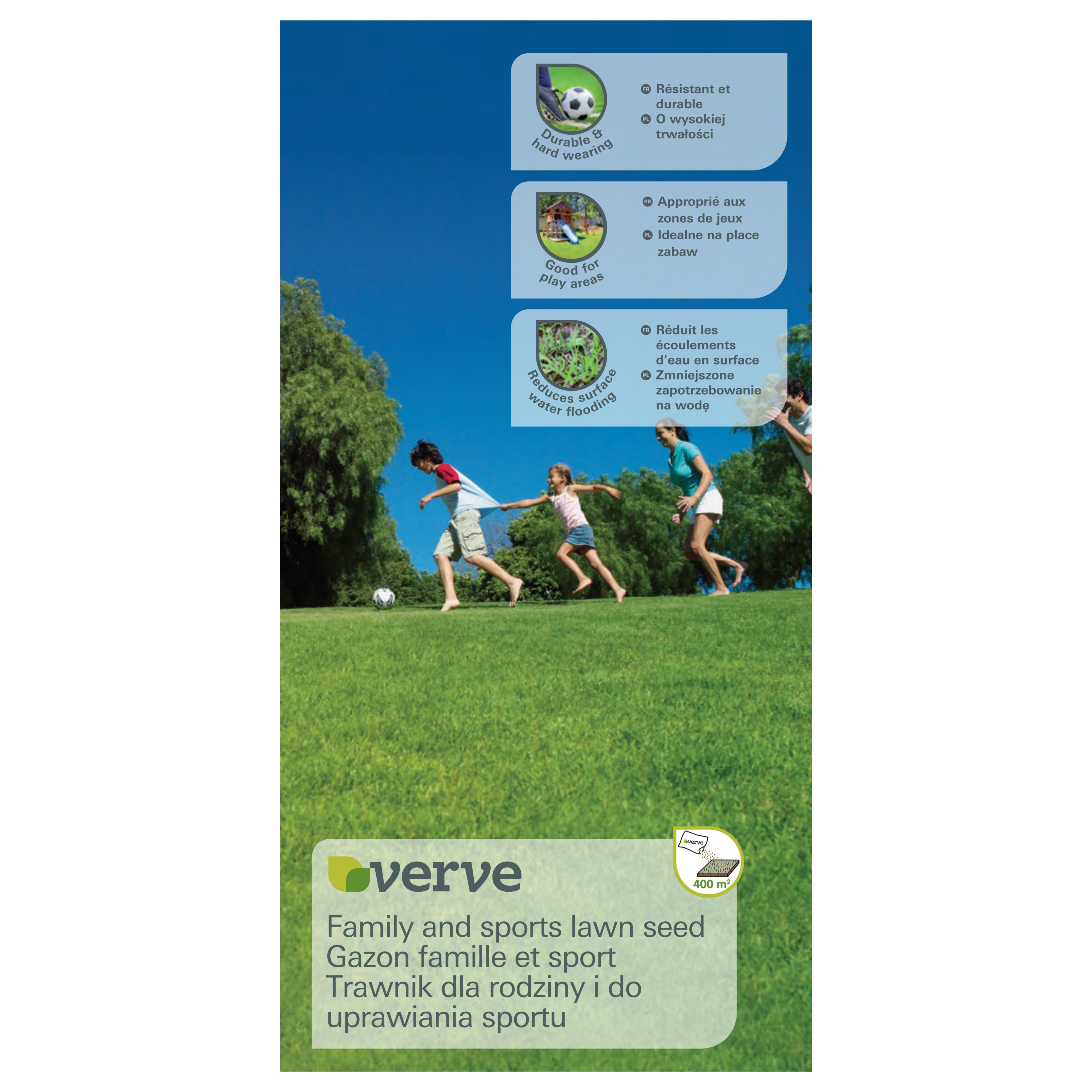 Verve Family & sports Grass seeds, 10kg 400m²