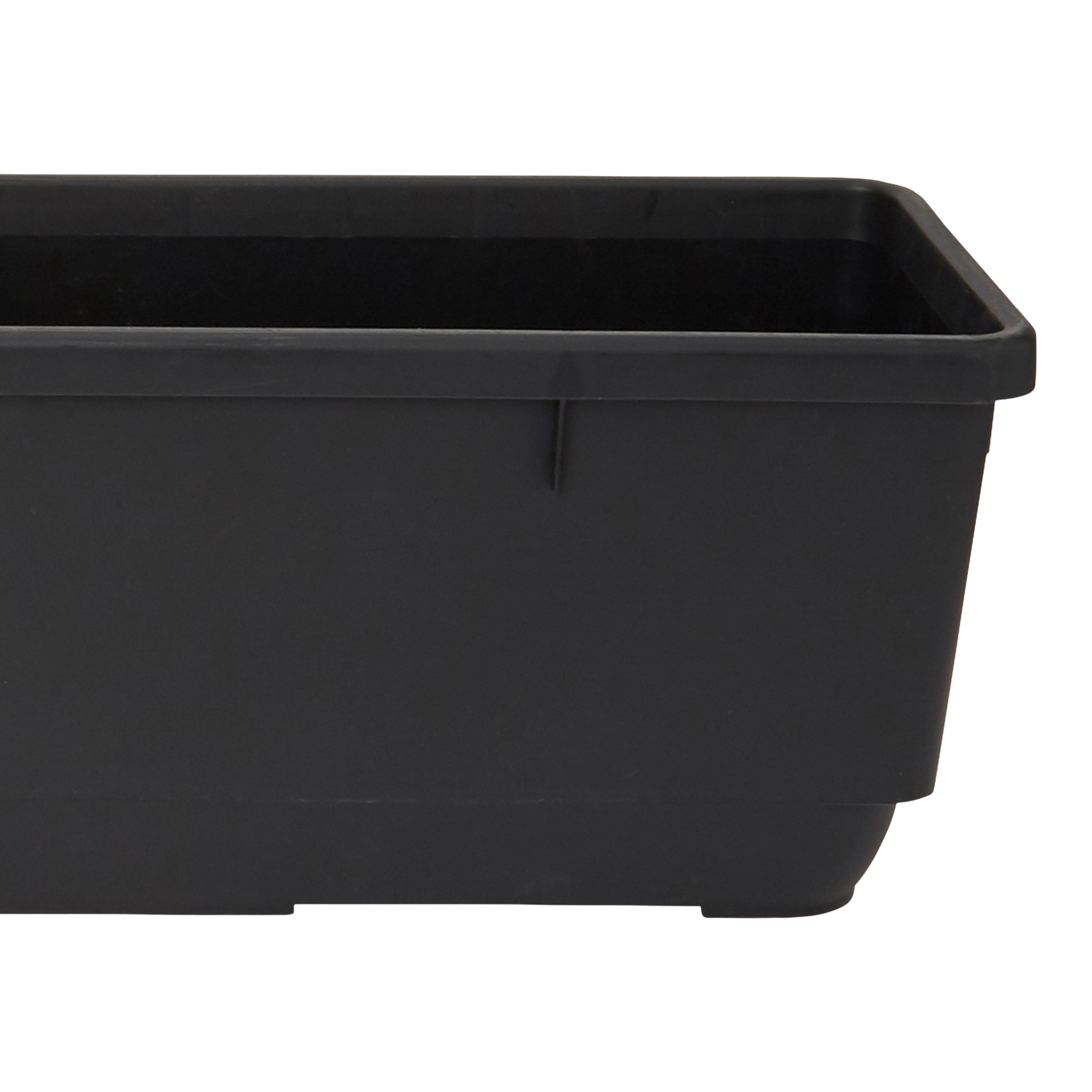 Verve Florus 17.8L Black Plastic Bell Rectangular Trough (H)20cm (W)20cm (D)90cm