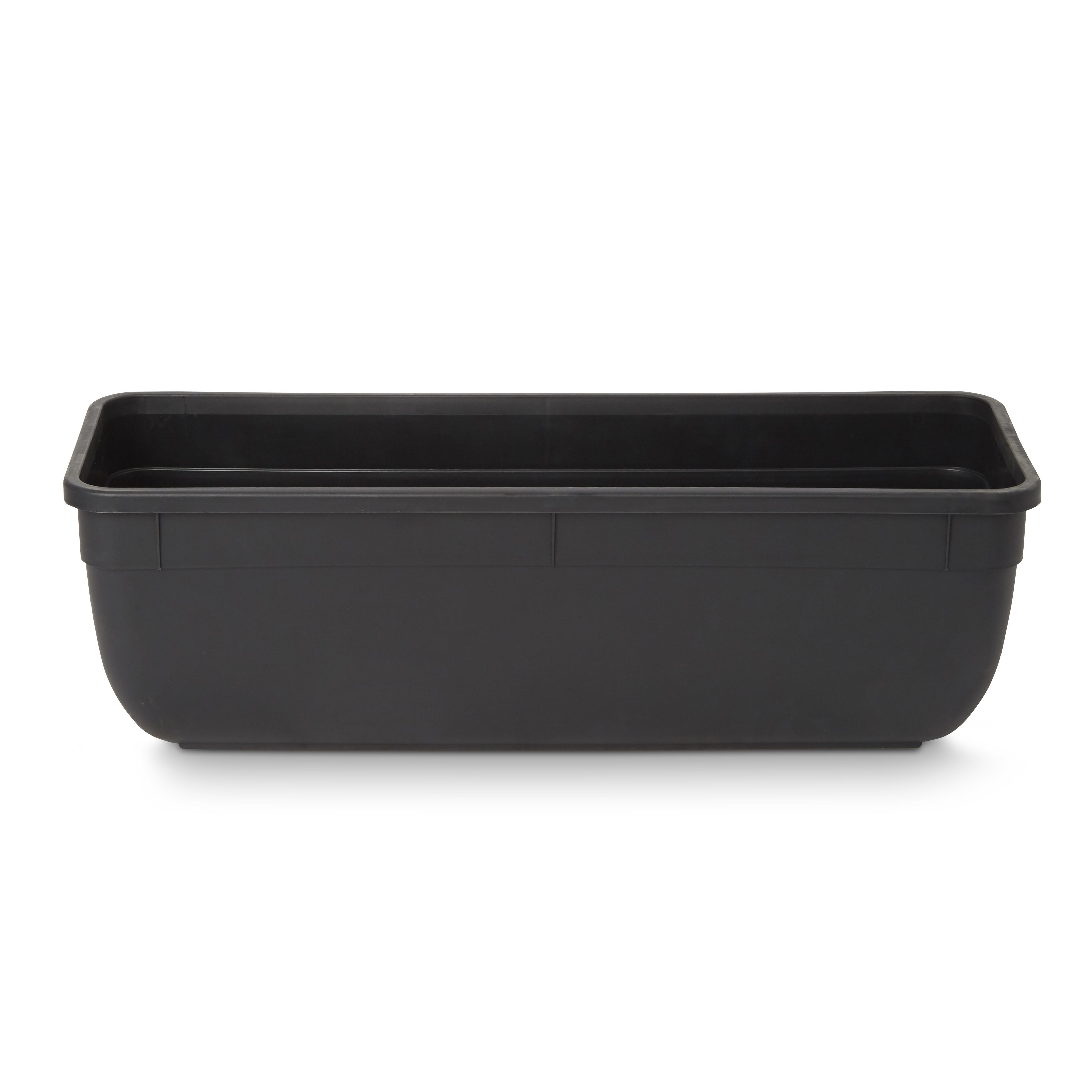 Verve Florus 5.06L Black Plastic Bell Rectangular Trough (H)15cm (W)15cm (D)45cm