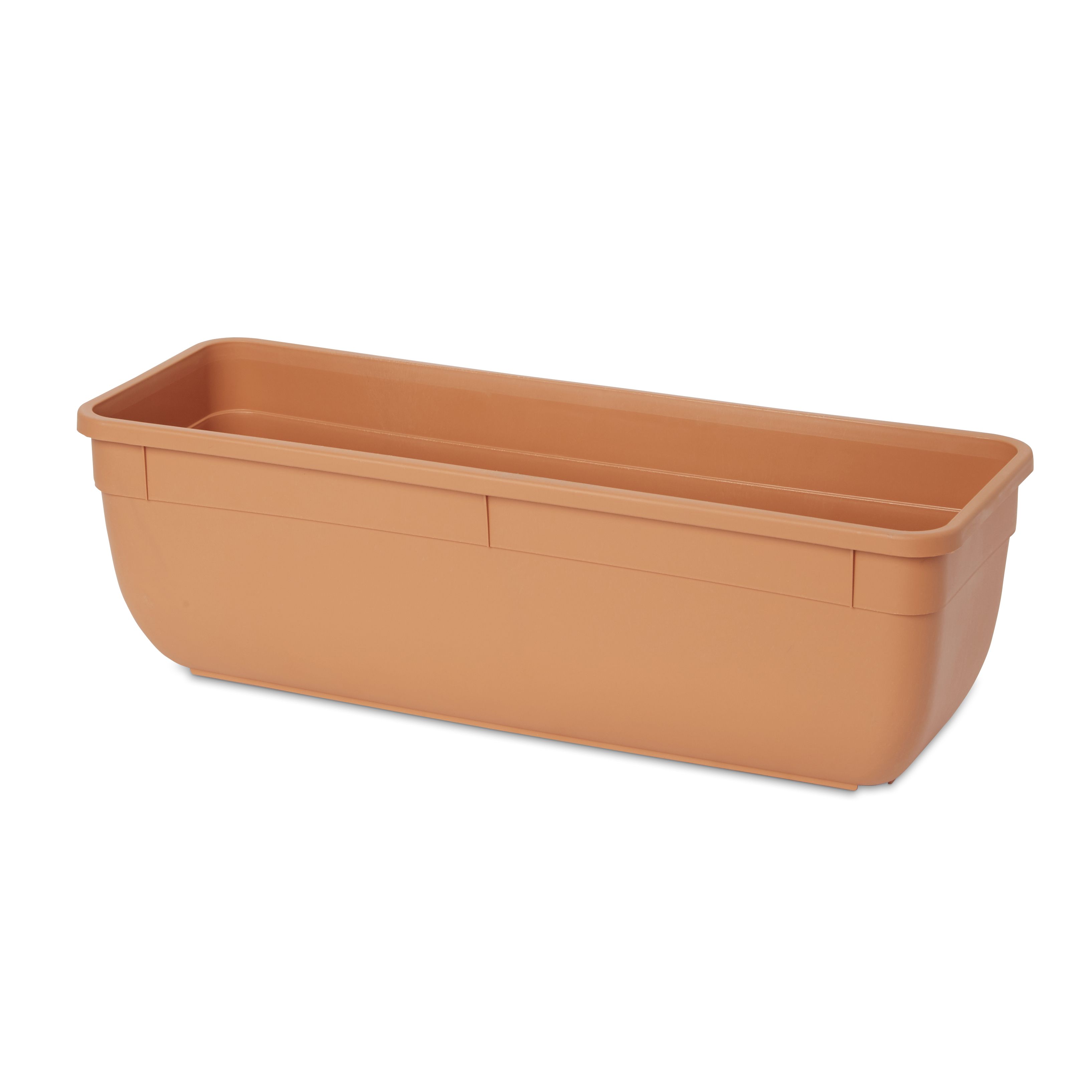 Verve Florus 5.06L Brown Plastic Bell Rectangular Trough (H)15cm (W)15cm (D)45cm